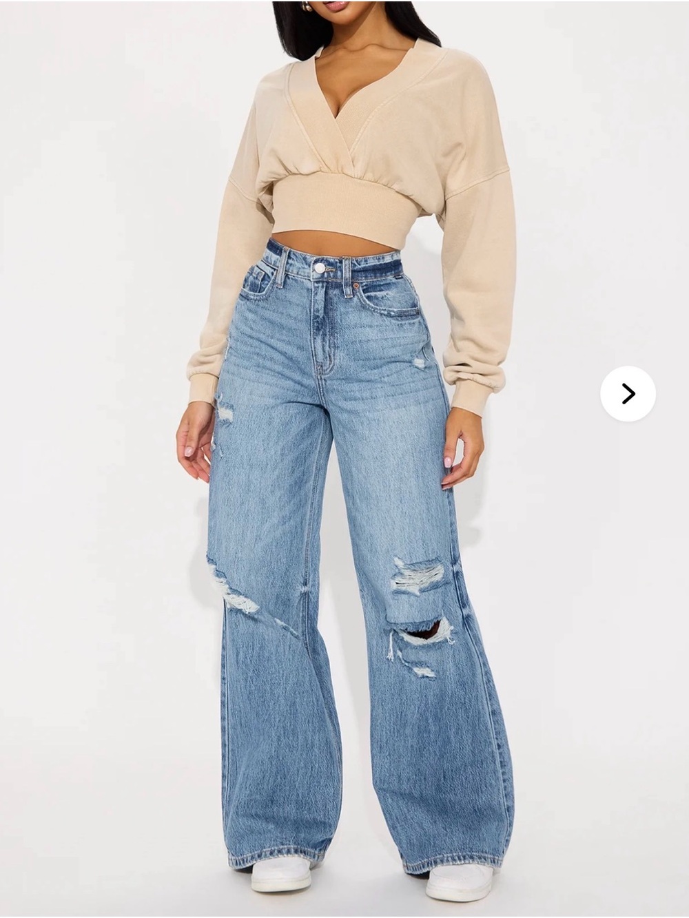 Southside Womens High Rise Baggy Ripped Jeans